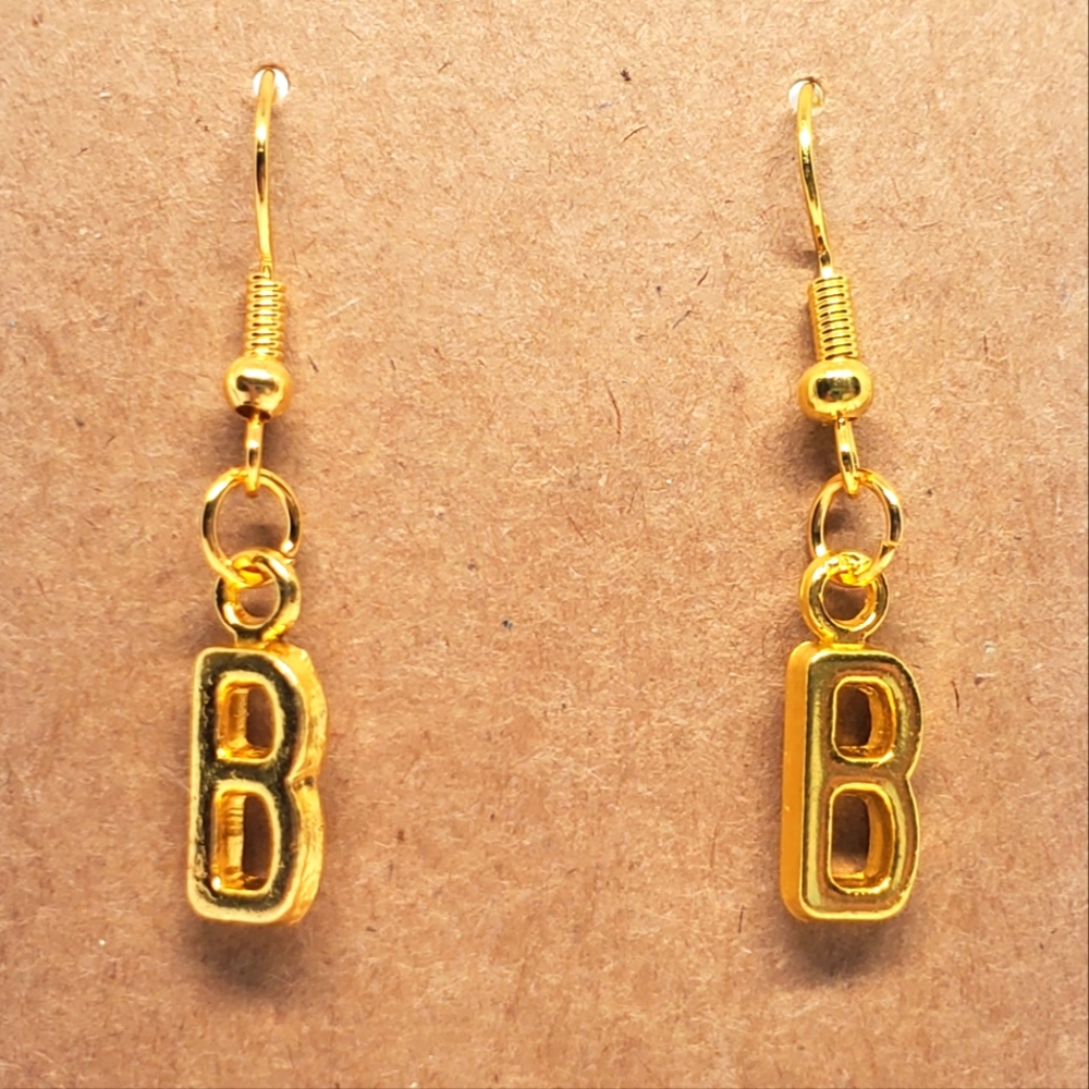 7/$10 B Initial Earrings, New